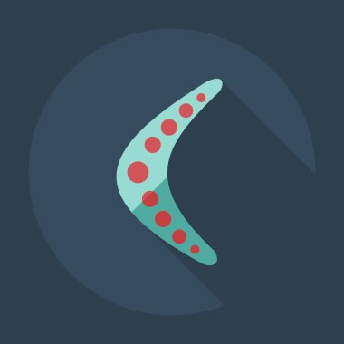 Gölge simgeler bumerang ile düz modern tasarım