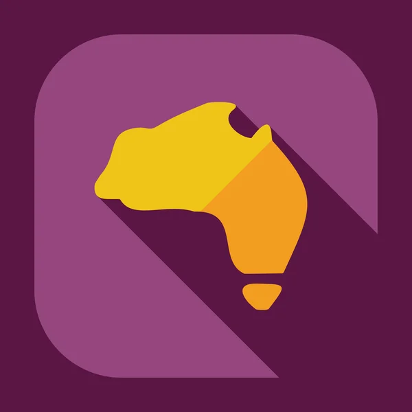 Plochá moderní design s stín ikony mapu Austrálie — Stockový vektor