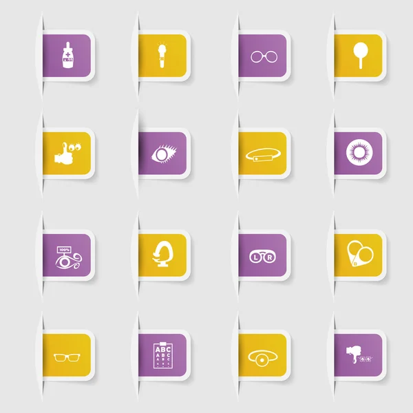 セット、ユニークな紙ステッカー光学系のコレクション — ストックベクタ