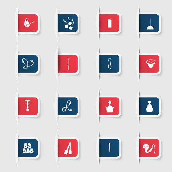 Набор уникальных бумажных кальянов — стоковый вектор