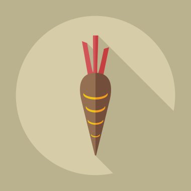 Gölge simgeler havuç ile düz modern tasarım