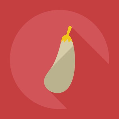 Gölge simgeler patlıcan ile düz modern tasarım