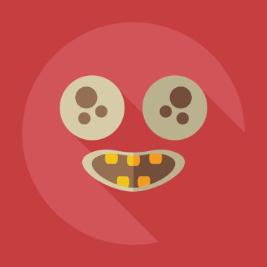 Gölge simgeler gülen mutlu ile düz modern tasarım