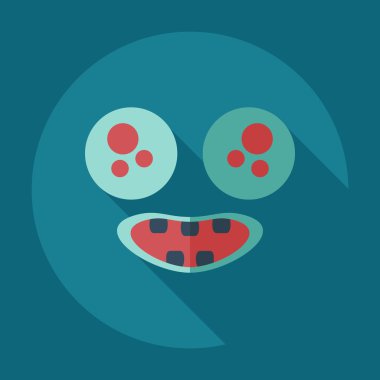 Gölge simgeler gülen mutlu ile düz modern tasarım