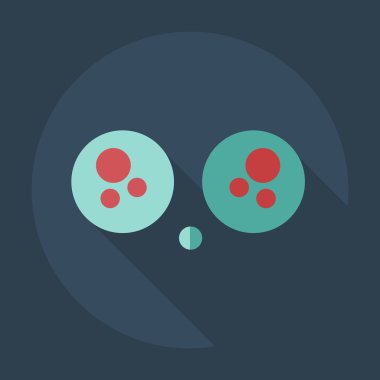 Gölge simgeler üzgün smiley ile düz modern tasarım