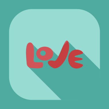 Gölge simgeler sevgi ile düz modern tasarım