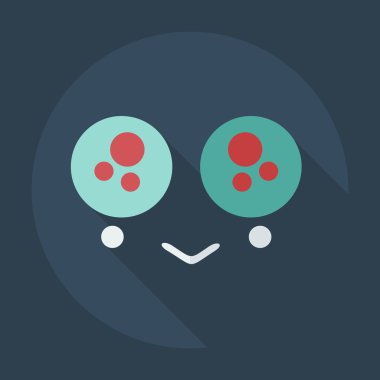 Düz modern tasarım gölge simgelerle gülen karıştı