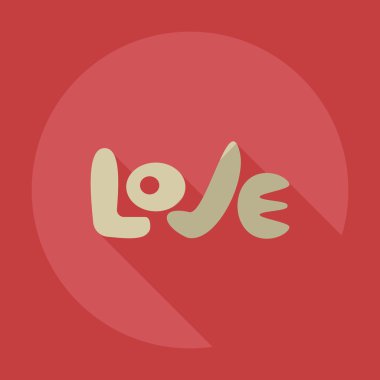 Gölge simgeler sevgi ile düz modern tasarım