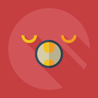 Gölge smiley simgeleri esneme ile düz modern tasarım