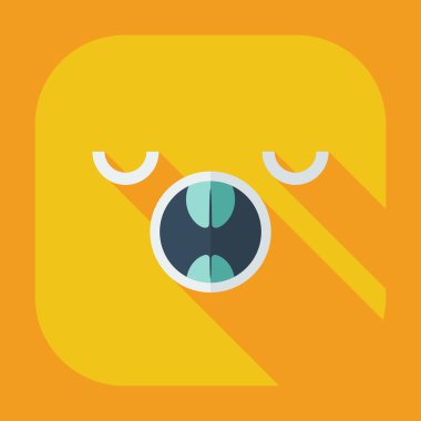 Gölge smiley simgeleri esneme ile düz modern tasarım