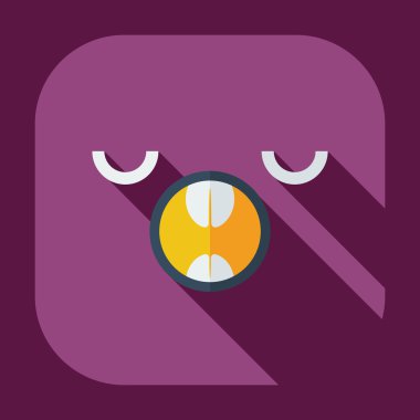 Gölge smiley simgeleri esneme ile düz modern tasarım