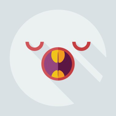 Gölge smiley simgeleri esneme ile düz modern tasarım