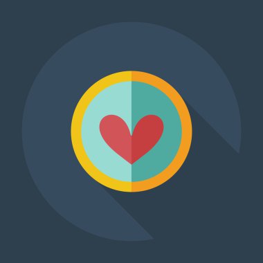 Gölge simgeler sonsuz sevgi ile düz modern tasarım