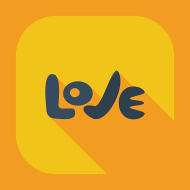 Gölge simgeler sevgi ile düz modern tasarım