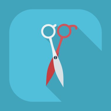 Gölge simgeler makas ile düz modern tasarım