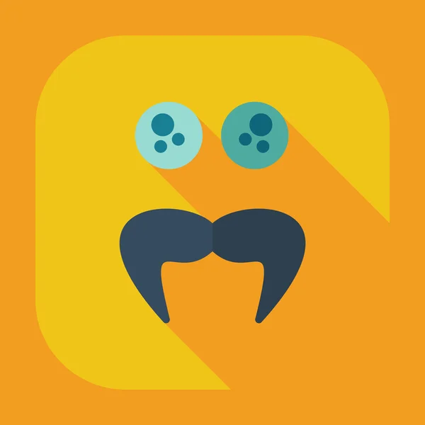 Flat modern design with shadow icons smiley mustache