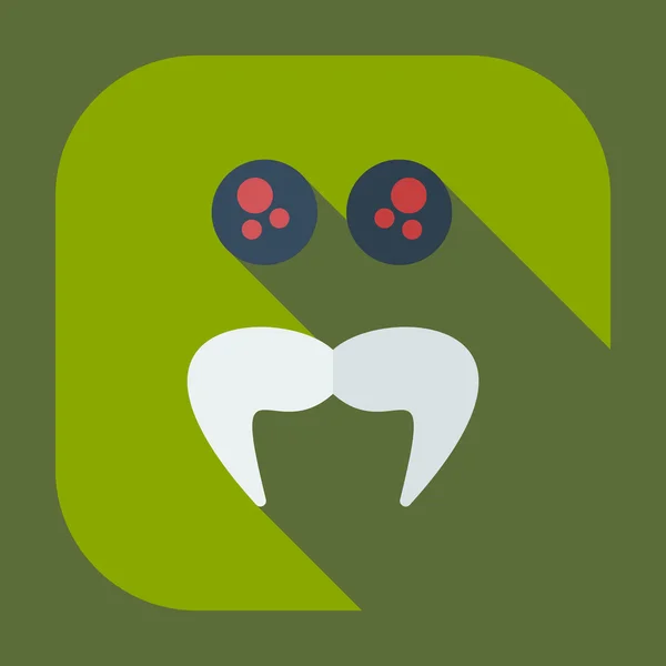 Diseño moderno plano con iconos de sombra bigote sonriente — Vector de stock