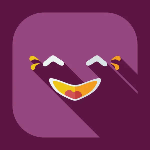 Diseño moderno plano con iconos de sombra risa sonriente — Vector de stock