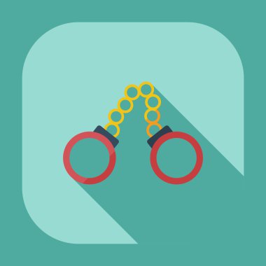 Gölge simgeler kelepçe ile düz modern tasarım