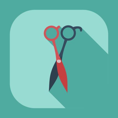 Gölge simgeler makas ile düz modern tasarım