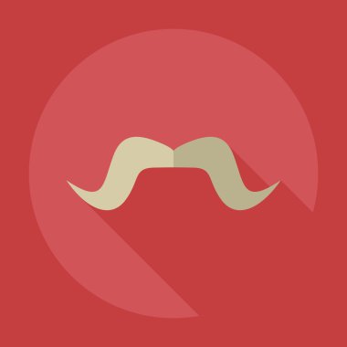 Gölge simgeler bıyıklı düz modern tasarım