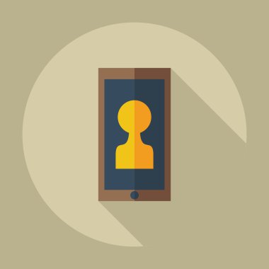 Gölge simgeler telefon ile düz modern tasarım