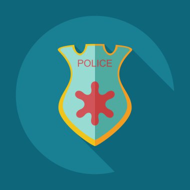 Gölge simgeler sertifika simge Şerif ile düz modern tasarım