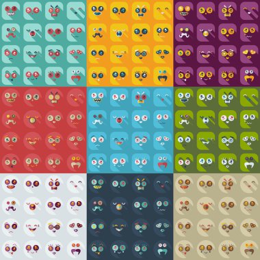 Düz kavramı, set modern tasarımı ile gölge gülen