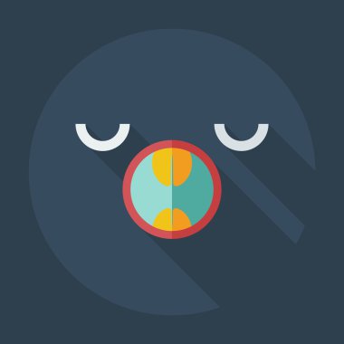 Gölge smiley simgeleri esneme ile düz modern tasarım