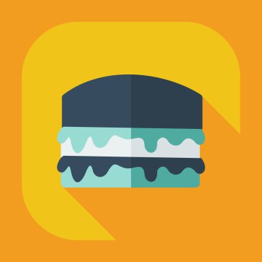 Gölge simgeler tatlılık ile düz modern tasarım