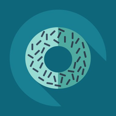 Gölge simgeler tatlılık ile düz modern tasarım