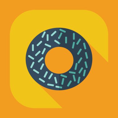 Gölge simgeler tatlılık ile düz modern tasarım