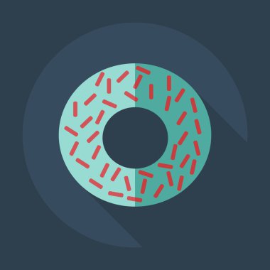 Gölge simgeler tatlılık ile düz modern tasarım