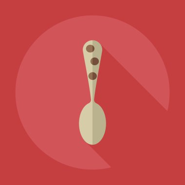 Gölge simgeler yemek ile düz modern tasarım