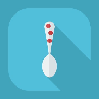 Gölge simgeler yemek ile düz modern tasarım