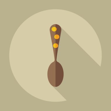 Gölge simgeler yemek ile düz modern tasarım