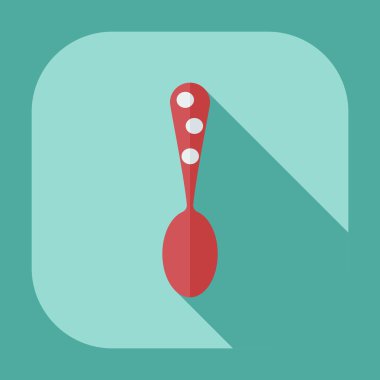 Gölge simgeler yemek ile düz modern tasarım