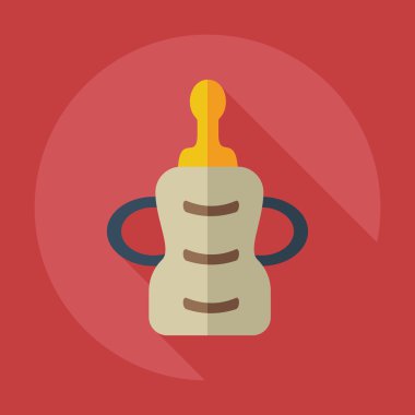 Gölge simgeler şişeyle düz modern tasarım