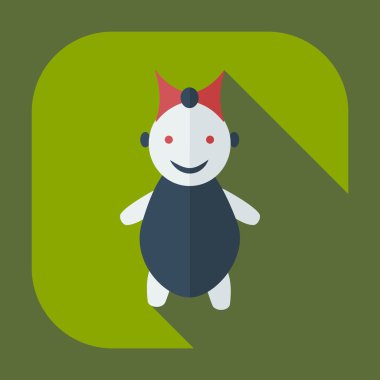 Gölge simgeler çocuklu düz modern tasarım