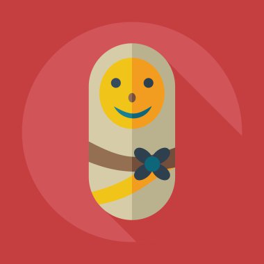 Gölge simgeler çocuklu düz modern tasarım