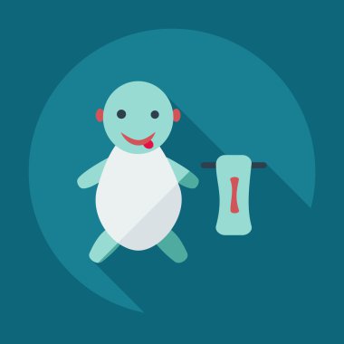 Gölge simgeler çocuklu düz modern tasarım