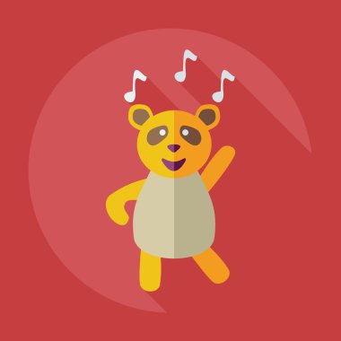 Gölge simgeler panda dansları ile düz modern tasarım