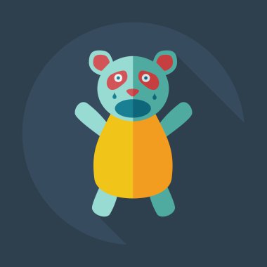 Düz modern tasarımı ile gölge simgeler panda ağlıyor