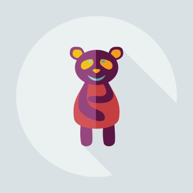 Düz modern tasarım gölge simgeler panda ile hasta