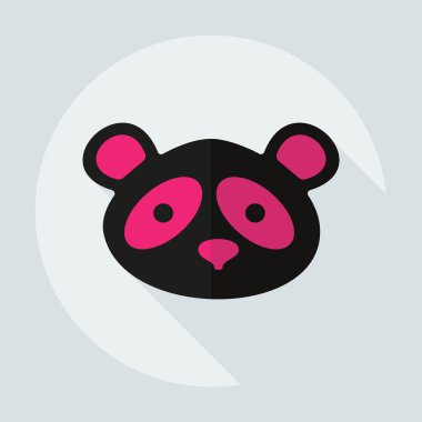 Düz modern tasarımı ile gölge simgeler pandalar