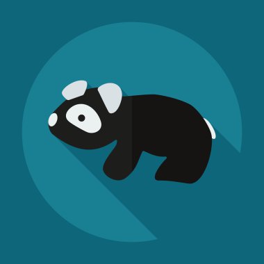 Düz modern tasarımı ile gölge simgeler pandalar