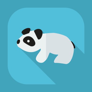 Düz modern tasarımı ile gölge simgeler pandalar
