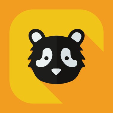 Düz modern tasarımı ile gölge simgeler pandalar