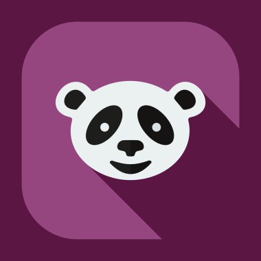 Düz modern tasarımı ile gölge simgeler pandalar