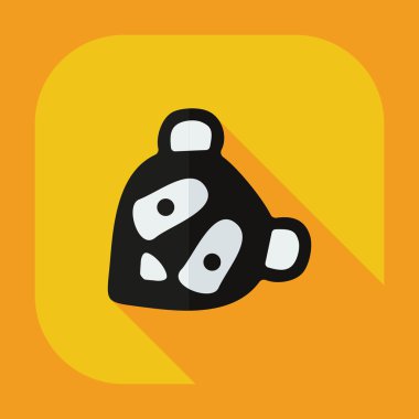 Düz modern tasarımı ile gölge simgeler pandalar